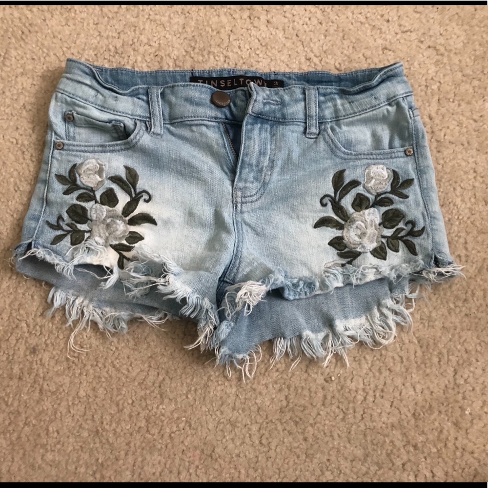 embroidered jean shorts